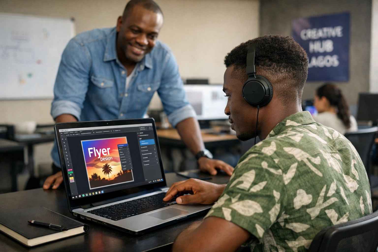 graphic design student learning